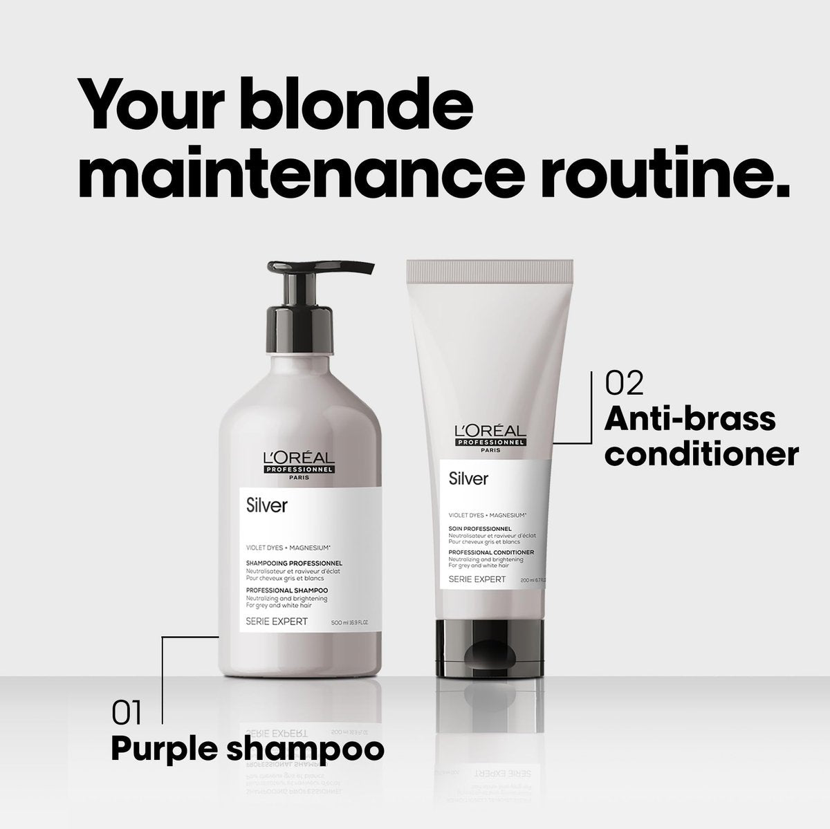 L'Oréal Professionnel Paris Color Depositing Purple Shampoo - Neutralizes Unwanted Yellow Tones for Blonde, Bleached, White & Gray Hair, 16.9 Fl Oz Avelisse