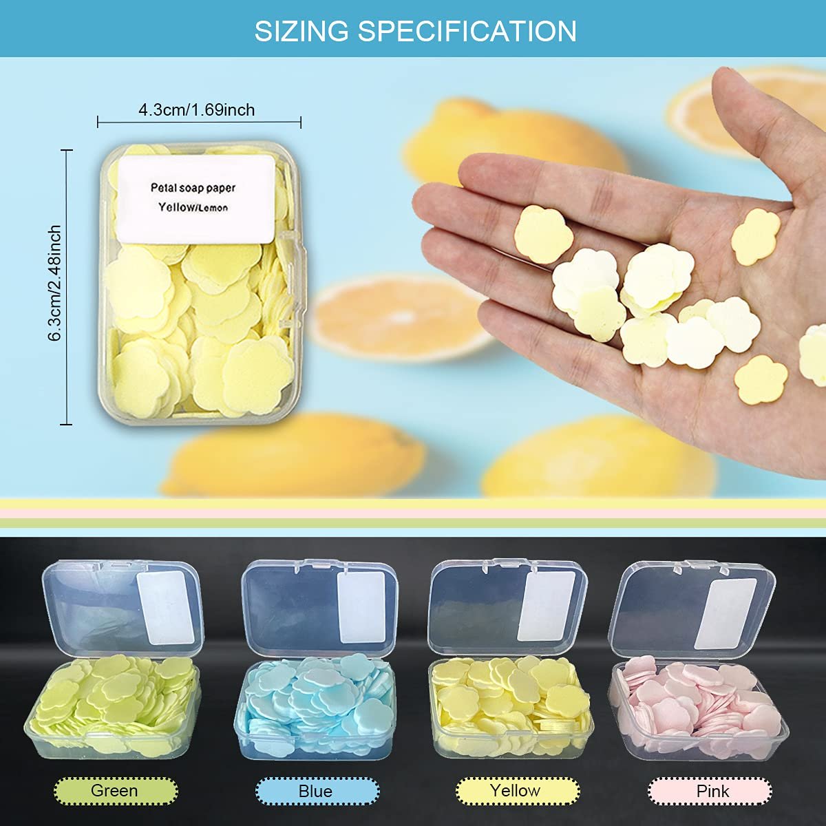 FERCAISH 400 Petal Soap Sheets – Portable Dissolvable Hand Soap for Travel, Camping & Hiking (4 Box Set) - görsel 3