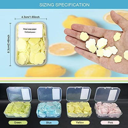 FERCAISH 400 Petal Soap Sheets – Portable Dissolvable Hand Soap for Travel, Camping & Hiking (4 Box Set)