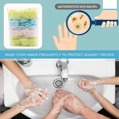 FERCAISH 400 Petal Soap Sheets – Portable Dissolvable Hand Soap for Travel, Camping & Hiking (4 Box Set)