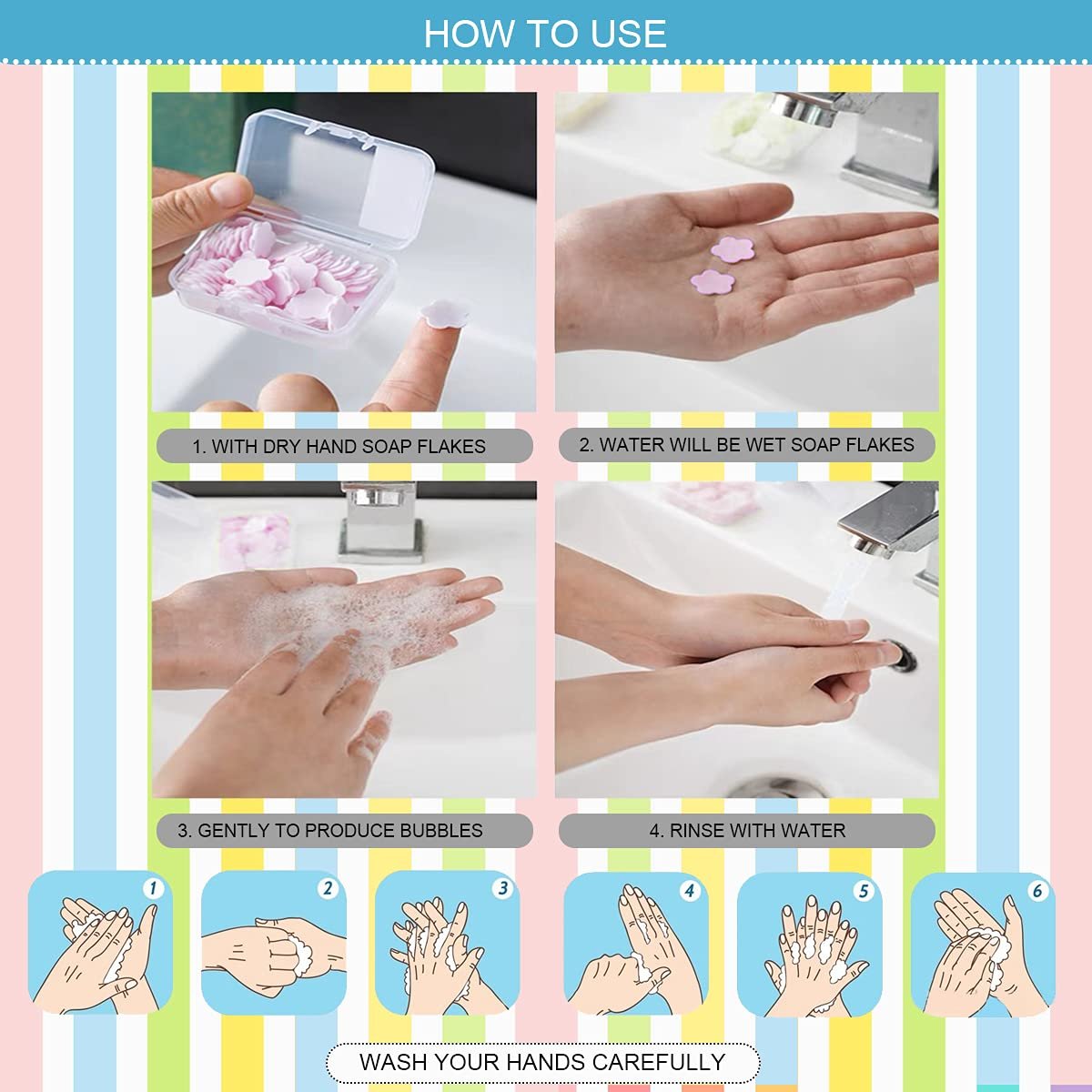 FERCAISH 400 Petal Soap Sheets – Portable Dissolvable Hand Soap for Travel, Camping & Hiking (4 Box Set) - görsel 9