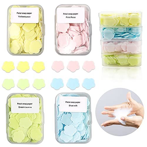 FERCAISH 400 Petal Soap Sheets – Portable Dissolvable Hand Soap for Travel, Camping & Hiking (4 Box Set) - görsel 2