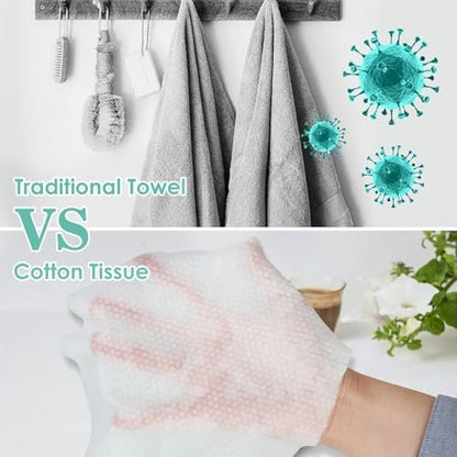 Tahoe Trails Disposable Face Towel – Soft Dry Wipe, Lint Free, Cotton Facial Tissue for Sensitive Skin, Makeup Removing & Surface Cleaning, 7.87 x 7.87 inch, 80 Count