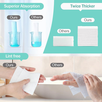 Tahoe Trails Disposable Face Towel – Soft Dry Wipe, Lint Free, Cotton Facial Tissue for Sensitive Skin, Makeup Removing & Surface Cleaning, 7.87 x 7.87 inch, 80 Count