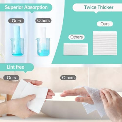 Tahoe Trails Disposable Face Towel – Soft Dry Wipe, Lint Free, Cotton Facial Tissue for Sensitive Skin, Makeup Removing & Surface Cleaning, 7.87 x 7.87 inch, 80 Count