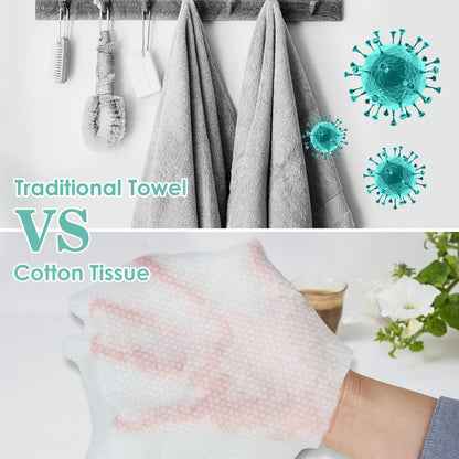 Tahoe Trails Disposable Face Towel – Soft Dry Wipe, Lint Free, Cotton Facial Tissue for Sensitive Skin, Makeup Removing & Surface Cleaning, 7.87 x 7.87 inch, 80 Count
