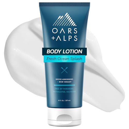Oars + Alps Body Lotion - Moisturizing Body Lotion with Vitamin E, Shea Butter & Magnesium, Hydrating & Soothing, Quick Absorbing, Non-Greasy, Fresh Ocean Splash, 8 oz Avelisse