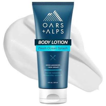 Oars + Alps Body Lotion - Moisturizing Body Lotion with Vitamin E, Shea Butter & Magnesium, Hydrating & Soothing, Quick Absorbing, Non-Greasy, Fresh Ocean Splash, 8 oz Avelisse
