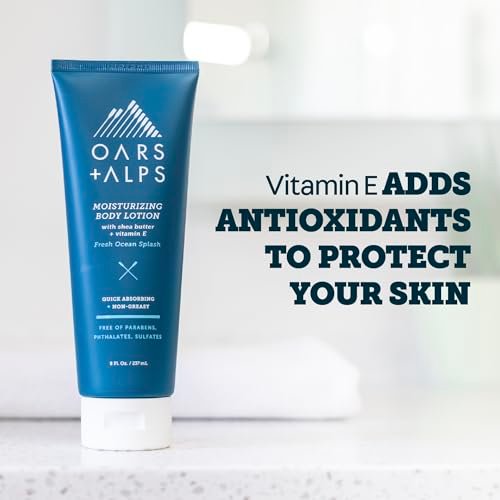 Oars + Alps Body Lotion - Moisturizing Body Lotion with Vitamin E, Shea Butter & Magnesium, Hydrating & Soothing, Quick Absorbing, Non-Greasy, Fresh Ocean Splash, 8 oz Avelisse