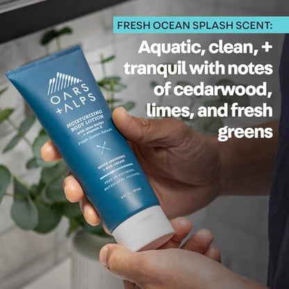 Oars + Alps Body Lotion - Moisturizing Body Lotion with Vitamin E, Shea Butter & Magnesium, Hydrating & Soothing, Quick Absorbing, Non-Greasy, Fresh Ocean Splash, 8 oz Avelisse