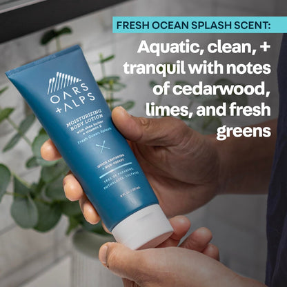Oars + Alps Body Lotion - Moisturizing Body Lotion with Vitamin E, Shea Butter & Magnesium, Hydrating & Soothing, Quick Absorbing, Non-Greasy, Fresh Ocean Splash, 8 oz Avelisse