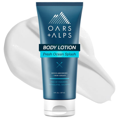 Oars + Alps Body Lotion - Moisturizing Body Lotion with Vitamin E, Shea Butter & Magnesium, Hydrating & Soothing, Quick Absorbing, Non-Greasy, Fresh Ocean Splash, 8 oz Avelisse