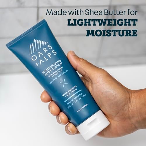 Oars + Alps Body Lotion - Moisturizing Body Lotion with Vitamin E, Shea Butter & Magnesium, Hydrating & Soothing, Quick Absorbing, Non-Greasy, Fresh Ocean Splash, 8 oz Avelisse
