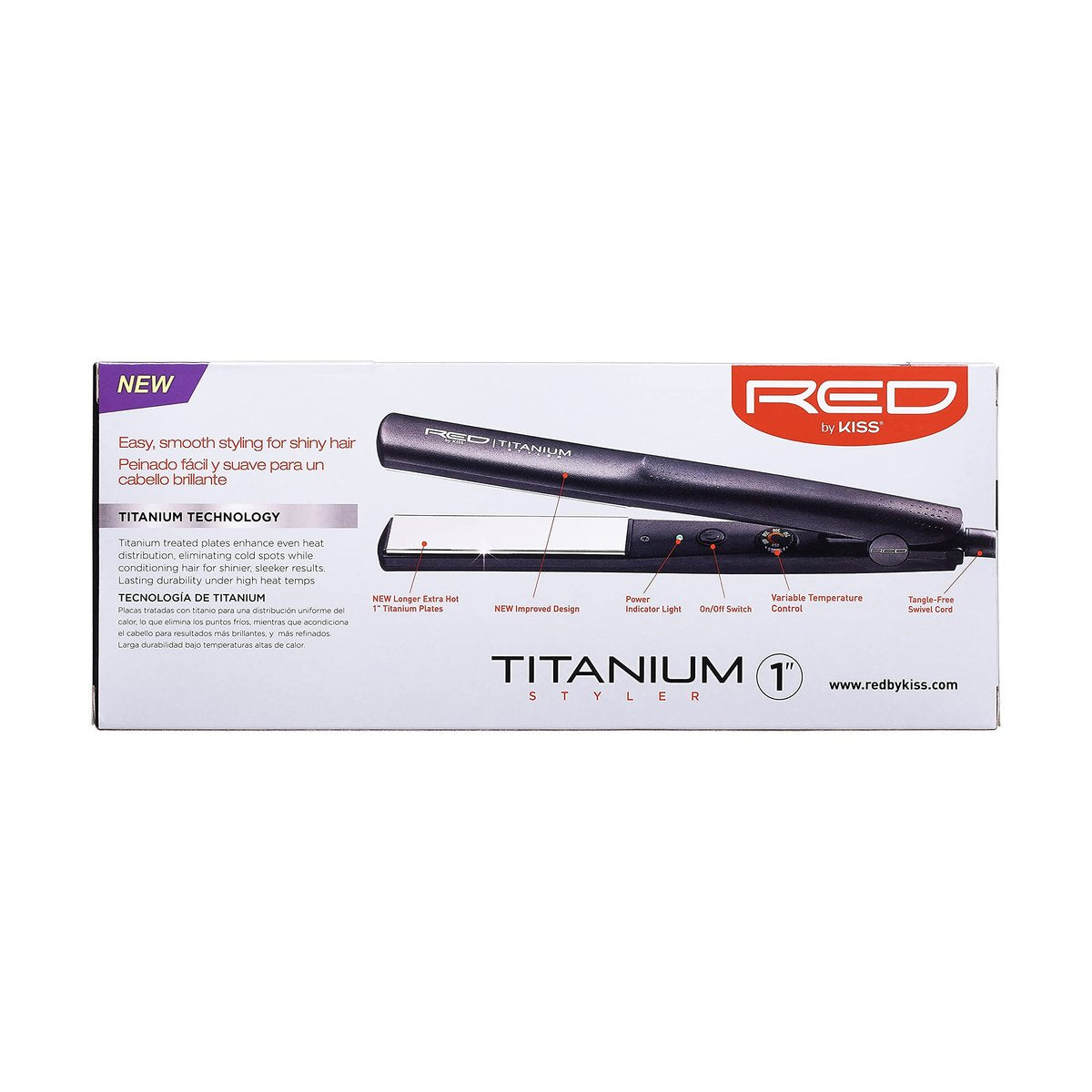 Red by Kiss 1-Inch Titanium Flat Iron with Temperature Control (FT10) - Adjustable Open Dial - görsel 11