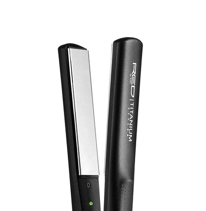 Red by Kiss 1-Inch Titanium Flat Iron with Temperature Control (FT10) - Adjustable Open Dial