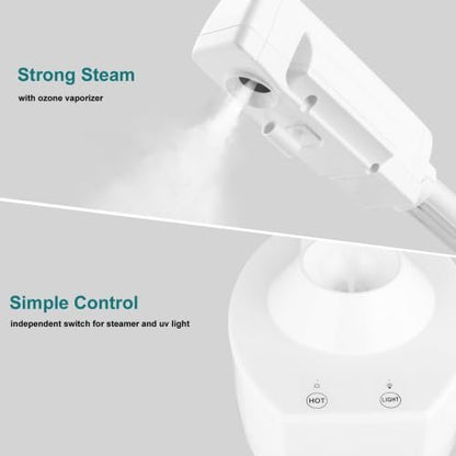 OmySalon 2 in 1 Facial Steamer with 5X Magnifying Lamp & Touch Screen - Professional Face Spa Mist for Home Use