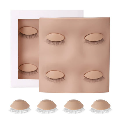 Miuffue Lash Mannequin Head with 2 Pairs Replacement Eyelids – Silicone Realistic Face for Eyelash Extension Training Avelisse