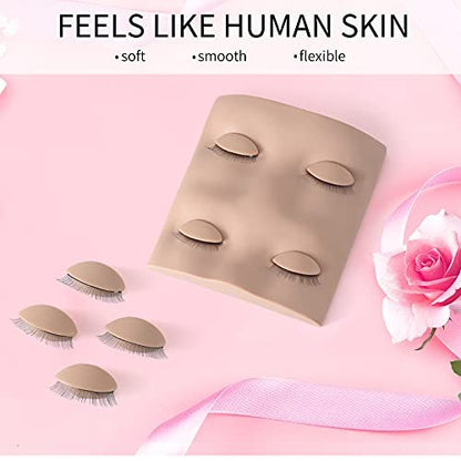 Miuffue Lash Mannequin Head with 2 Pairs Replacement Eyelids – Silicone Realistic Face for Eyelash Extension Training Avelisse