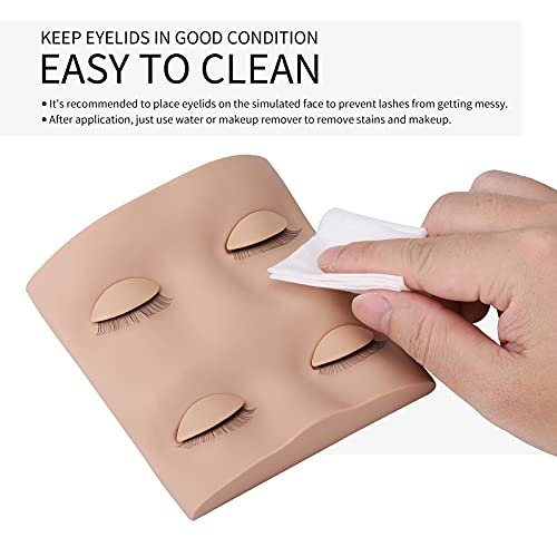 Miuffue Lash Mannequin Head with 2 Pairs Replacement Eyelids – Silicone Realistic Face for Eyelash Extension Training Avelisse