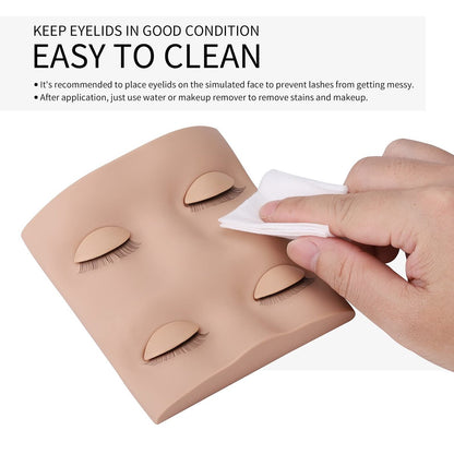 Miuffue Lash Mannequin Head with 2 Pairs Replacement Eyelids – Silicone Realistic Face for Eyelash Extension Training Avelisse