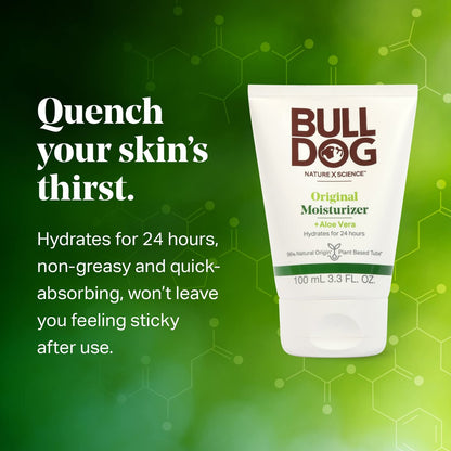 Bulldog Original Facial Moisturizer for Men, 3.3 Fl Oz (Pack of 2) – Natural Skincare & Grooming Avelisse