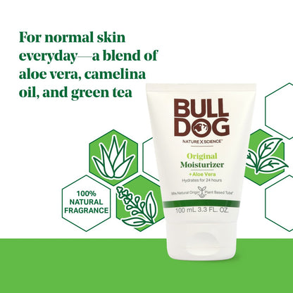 Bulldog Original Facial Moisturizer for Men, 3.3 Fl Oz (Pack of 2) – Natural Skincare & Grooming Avelisse