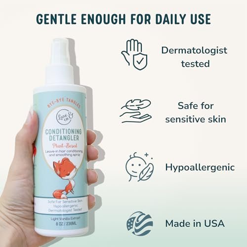 LANE & CO. Kids Hair Detangler Spray - Leave In Conditioner for Knots, Tangles & Frizz, Baby Detangler Spray for Wet or Dry Hair, Vegan, 8 fl oz Avelisse