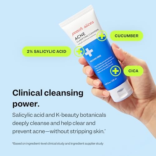 Peach Slices Acne Clarifying Cleanser - 2% Salicylic Acid Acne Treatment with Cucumber & Cica - Vegan, Cruelty-Free Korean Skincare (4.05 oz) - görsel 5