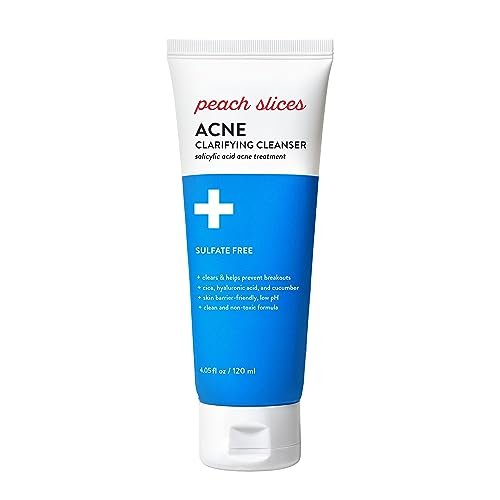 Peach Slices Acne Clarifying Cleanser - 2% Salicylic Acid Acne Treatment with Cucumber & Cica - Vegan, Cruelty-Free Korean Skincare (4.05 oz) - görsel 1