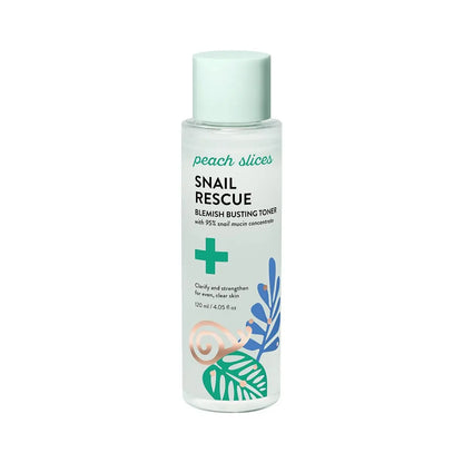 Peach Slices Snail Rescue Blemish Busting Toner - 95% Snail Mucin with Hyaluronic Acid & CICA - Clarify, Strengthen & Balance - 4.05 oz Avelisse