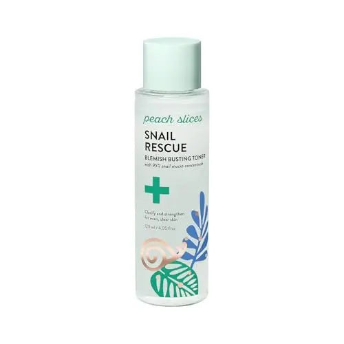 Peach Slices Snail Rescue Blemish Busting Toner - 95% Snail Mucin with Hyaluronic Acid & CICA - Clarify, Strengthen & Balance - 4.05 oz Avelisse