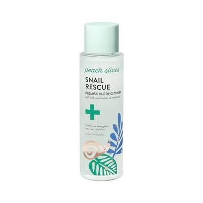 Peach Slices Snail Rescue Blemish Busting Toner - 95% Snail Mucin with Hyaluronic Acid & CICA - Clarify, Strengthen & Balance - 4.05 oz Avelisse