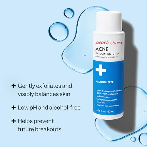 Peach Slices Acne Exfoliating Toner - 2% Salicylic Acid with Lactic & Glycolic Acid, Cucumber - Vegan & Cruelty-Free Korean Skincare (4.05 oz) - görsel 4