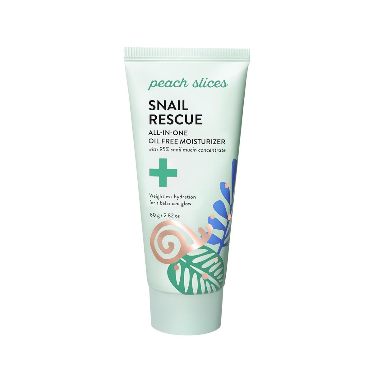Peach Slices Snail Rescue All-in-One Oil Free Moisturizer - 95% Snail Mucin, Birch Juice, Hyaluronic Acid & Cica - Lightweight, Cruelty-Free Korean Skincare for Oily & Acne-Prone Skin (2.82 oz) Avelisse