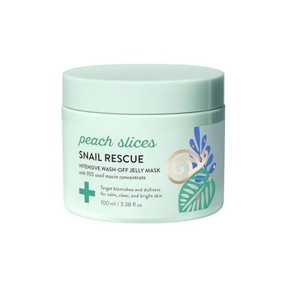 Peach Slices Snail Rescue Intensive Wash-Off Jelly Mask - 95% Snail Mucin Concentrate for Clear, Gentle Skin