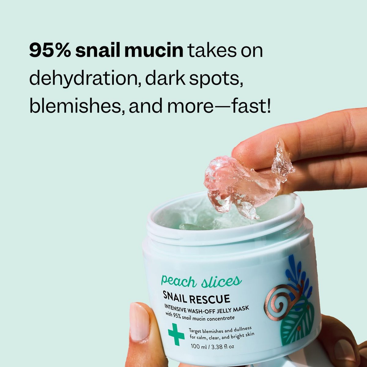 Peach Slices Snail Rescue Intensive Wash-Off Jelly Mask - 95% Snail Mucin Concentrate for Clear, Gentle Skin - görsel 7