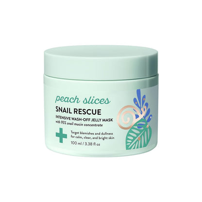 Peach Slices Snail Rescue Intensive Wash-Off Jelly Mask - 95% Snail Mucin Concentrate for Clear, Gentle Skin