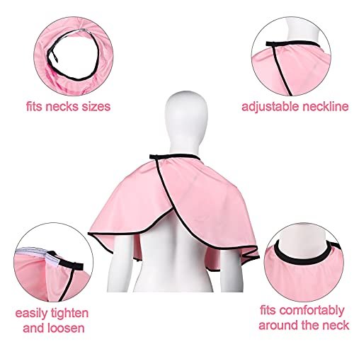 3-Piece Makeup Capes for Clients - Salon Hair Dye Aprons, Styling Shampoo Capes, Barber Short Smock (Black, White, Pink) Avelisse