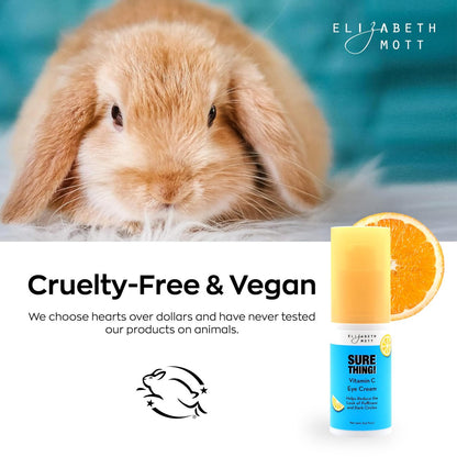 Elizabeth Mott Sure Thing Vitamin C Eye Cream – Brightening & De-Puffing Eye Treatment for Dark Circles, Vegan & Cruelty-Free, 0.5 oz Avelisse