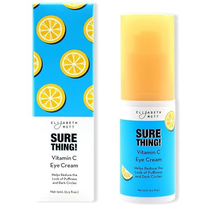 Elizabeth Mott Sure Thing Vitamin C Eye Cream – Brightening & De-Puffing Eye Treatment for Dark Circles, Vegan & Cruelty-Free, 0.5 oz Avelisse