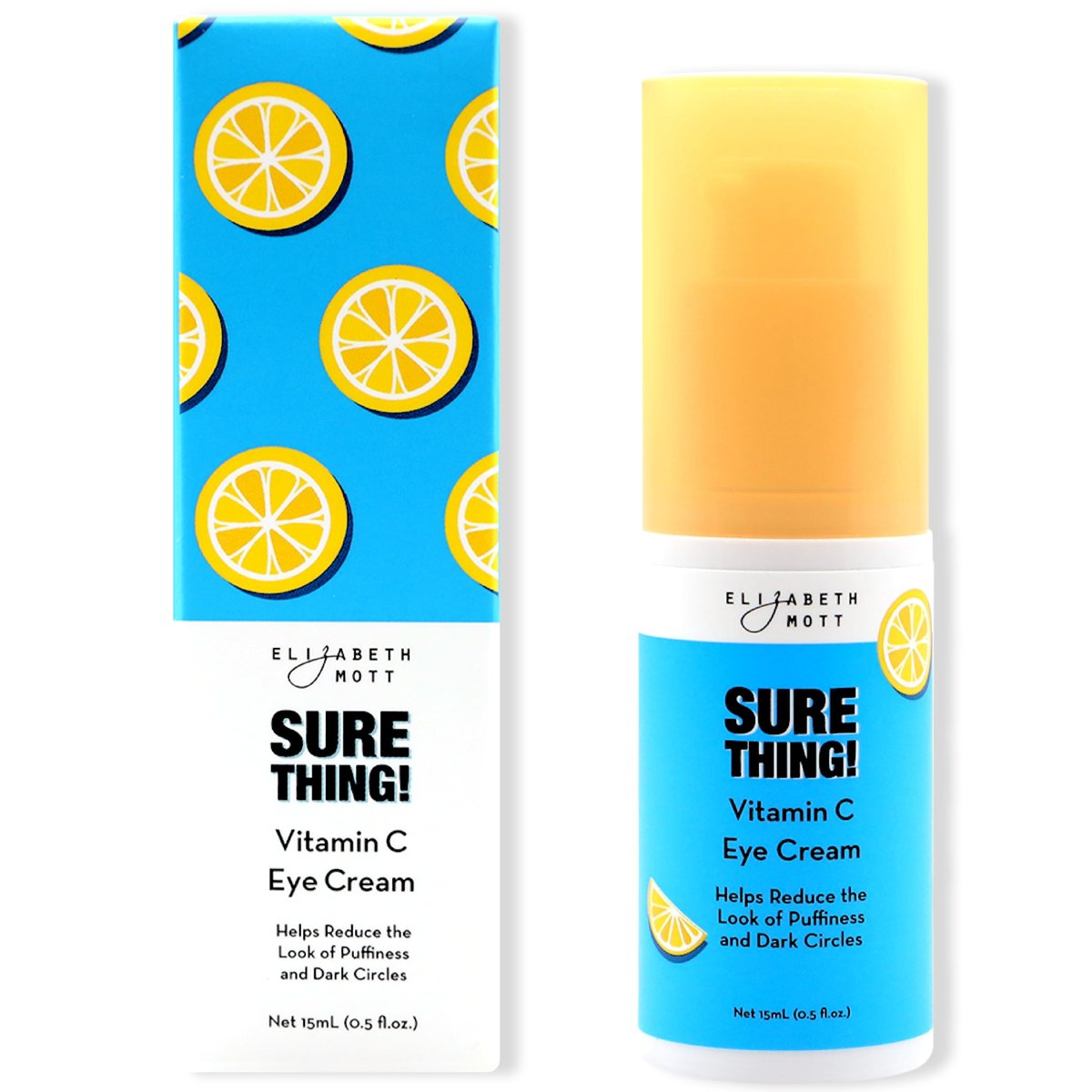 Elizabeth Mott Sure Thing Vitamin C Eye Cream – Brightening & De-Puffing Eye Treatment for Dark Circles, Vegan & Cruelty-Free, 0.5 oz Avelisse