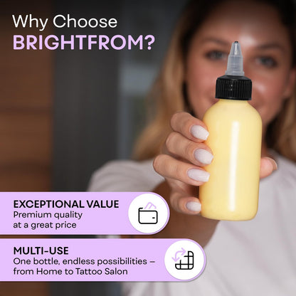 BRIGHTFROM Twist Top Applicator Bottles 4 oz (Pack of 2) - Squeeze Empty Plastic Bottles with Black Open/Close Nozzle, Refillable Multi-Purpose