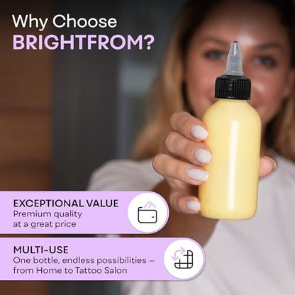 BRIGHTFROM Twist Top Applicator Bottles 4 oz (Pack of 2) - Squeeze Empty Plastic Bottles with Black Open/Close Nozzle, Refillable Multi-Purpose