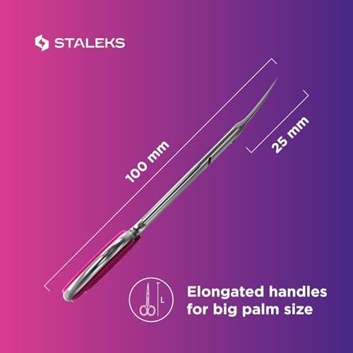 Staleks Professional Cuticle Scissors – Stainless Steel, Extra Fine Curved Blades, Smart 40 Type 3 SS-40/3 for Precise Manicure Avelisse