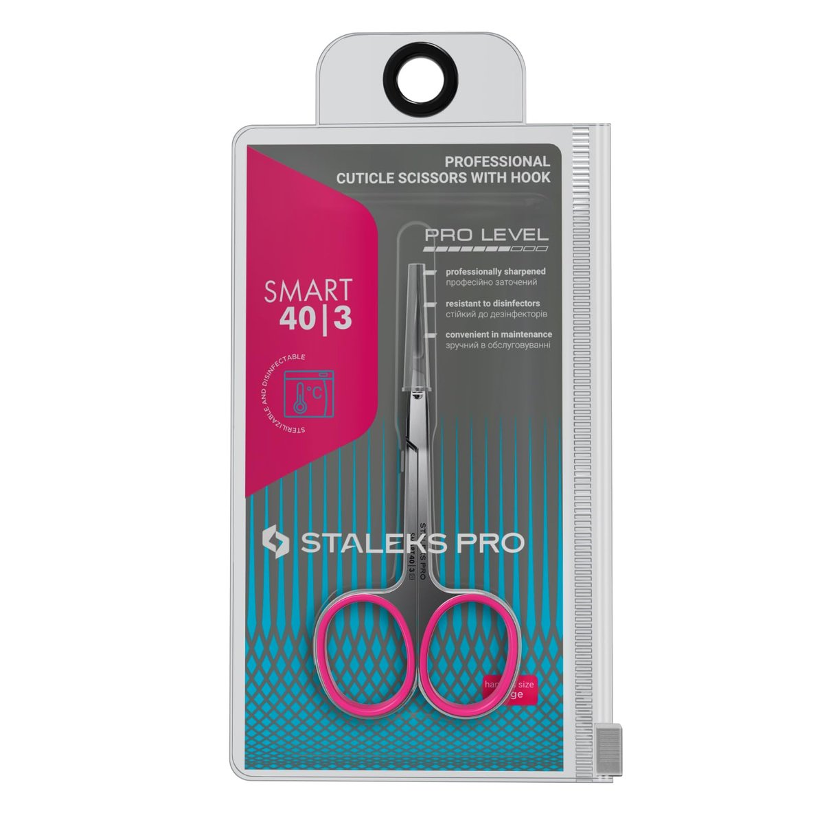 Staleks Professional Cuticle Scissors – Stainless Steel, Extra Fine Curved Blades, Smart 40 Type 3 SS-40/3 for Precise Manicure Avelisse
