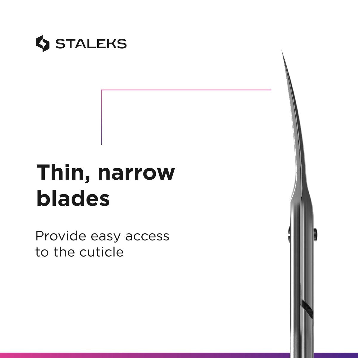 Staleks Professional Cuticle Scissors – Stainless Steel, Extra Fine Curved Blades, Smart 40 Type 3 SS-40/3 for Precise Manicure Avelisse