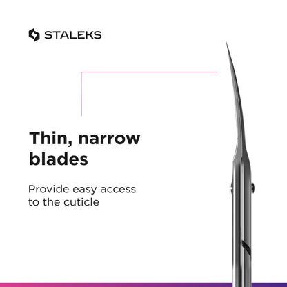 Staleks Professional Cuticle Scissors – Stainless Steel, Extra Fine Curved Blades, Smart 40 Type 3 SS-40/3 for Precise Manicure Avelisse
