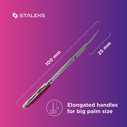 Staleks Professional Cuticle Scissors – Stainless Steel, Extra Fine Curved Blades, Smart 40 Type 3 SS-40/3 for Precise Manicure Avelisse
