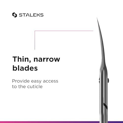 Staleks Professional Cuticle Scissors – Stainless Steel, Extra Fine Curved Blades, Smart 40 Type 3 SS-40/3 for Precise Manicure Avelisse