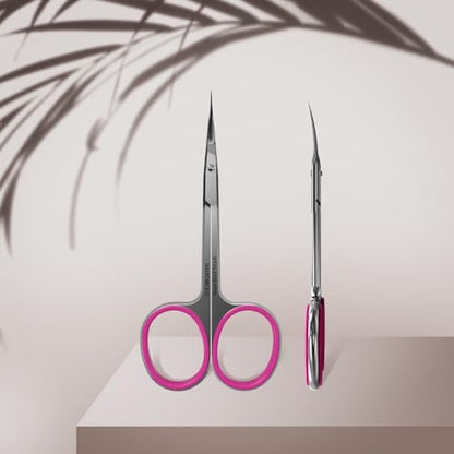 Staleks Professional Cuticle Scissors – Stainless Steel, Extra Fine Curved Blades, Smart 40 Type 3 SS-40/3 for Precise Manicure Avelisse